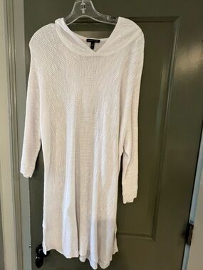Eileen Fisher Linen Cotton Hooded Coverup Tunic